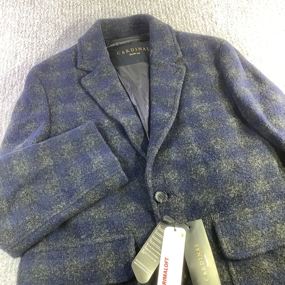 Cardinal Canada Barrett Charcoal‎ Navy Check Wool Blend Primaloft Jacket Size M